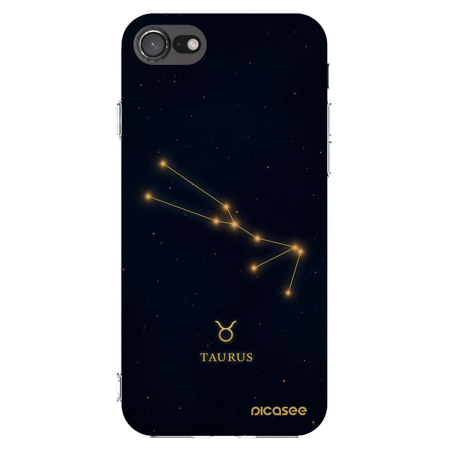 Picasee Apple iPhone 8 Hülle - Transparentes Silikon - TAURUS