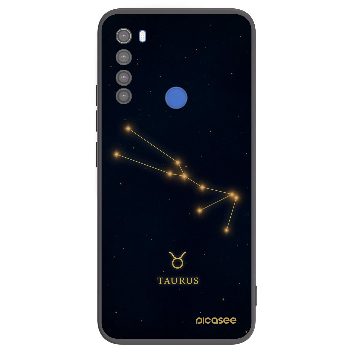 Picasee Xiaomi Redmi Note 8T Hülle - Schwarzes Silikon - TAURUS