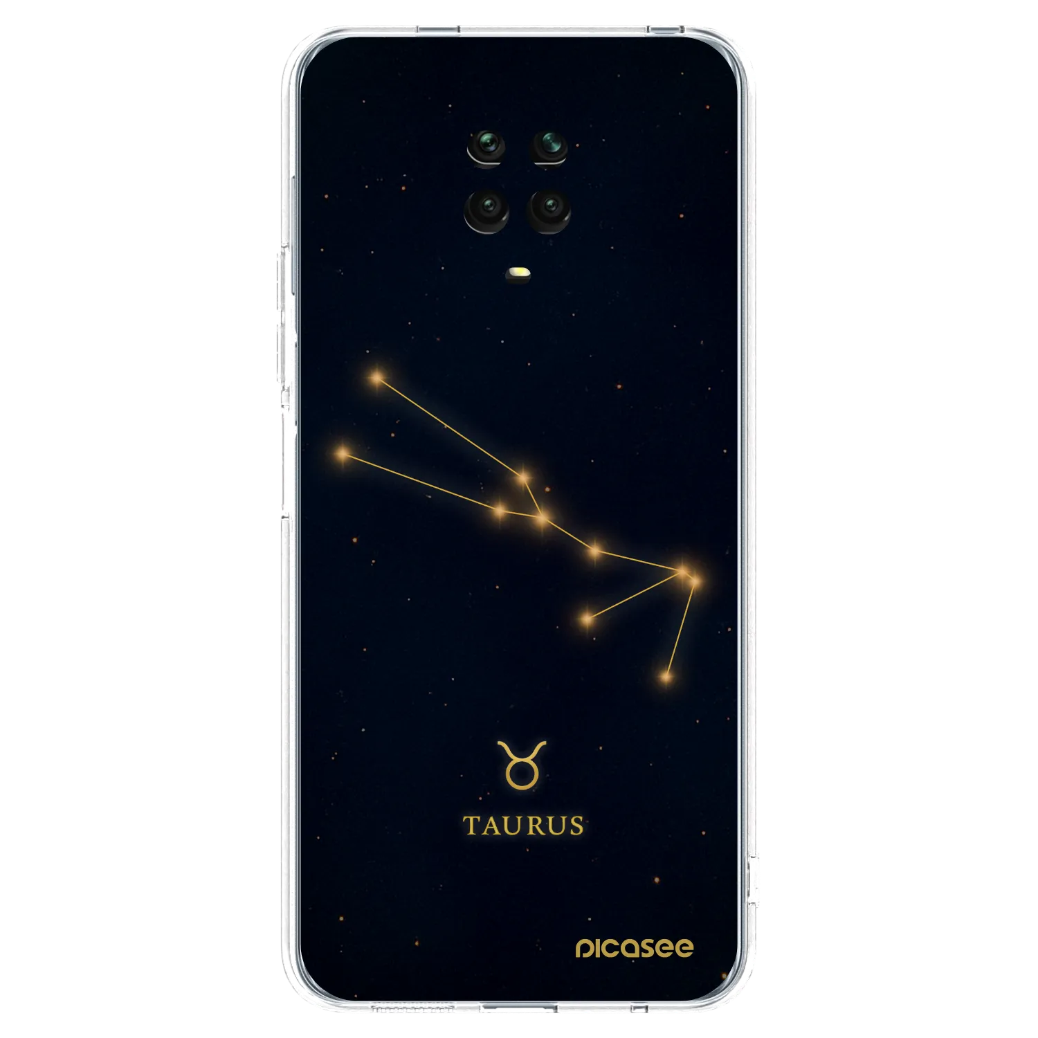Picasee Xiaomi Redmi Note 9S Hülle - Transparentes Silikon - TAURUS