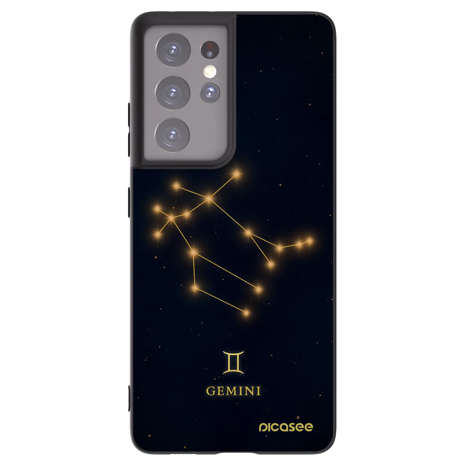 Picasee Samsung Galaxy S21 Ultra 5G G998B Hülle - Schwarzes Silikon - GEMINI
