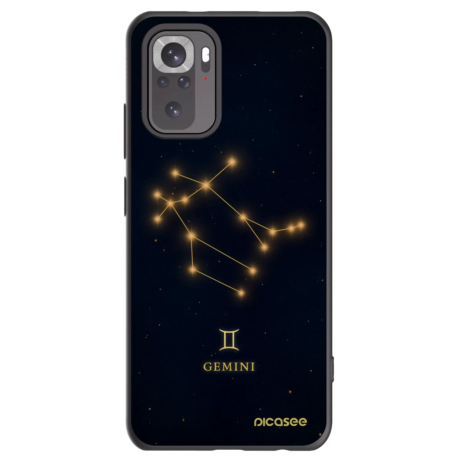 Picasee Xiaomi Redmi Note 10 Hülle - Schwarzes Silikon - GEMINI