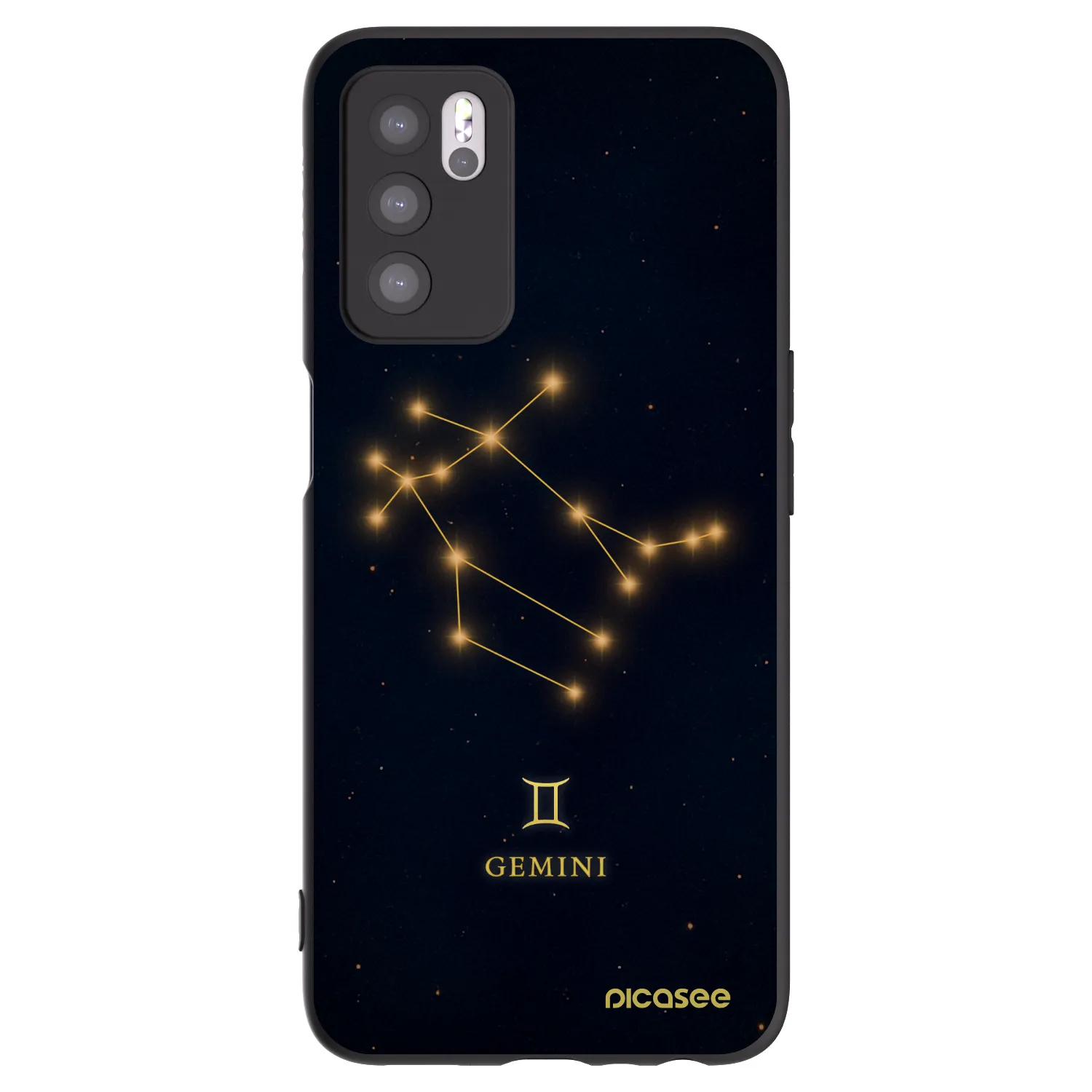 Picasee OPPO A16s Hülle - Schwarzes Silikon - GEMINI