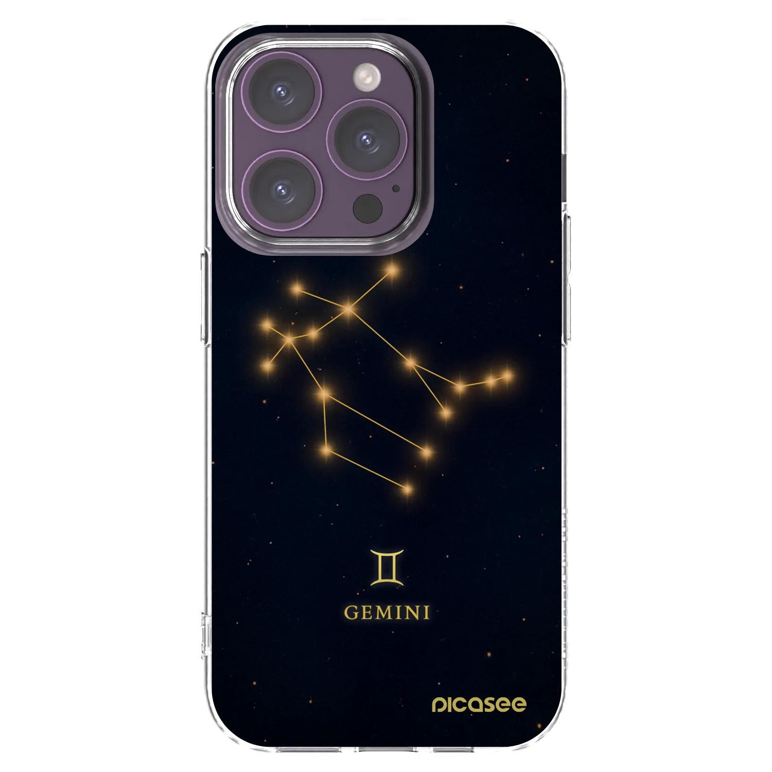 Picasee Apple iPhone 14 Pro Hülle - Transparentes Silikon - GEMINI