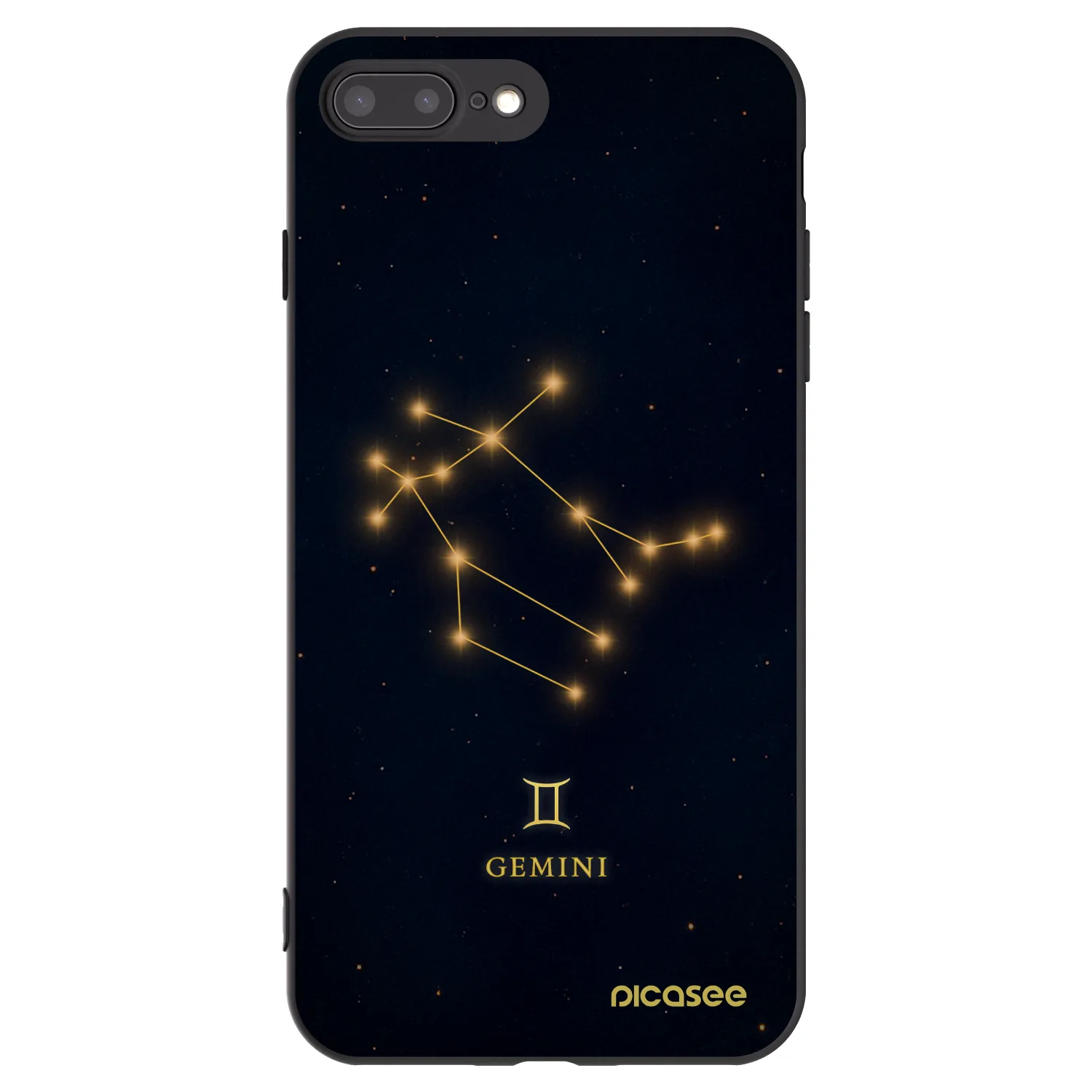 Picasee Apple iPhone 8 Plus Hülle - Schwarzes Silikon - GEMINI