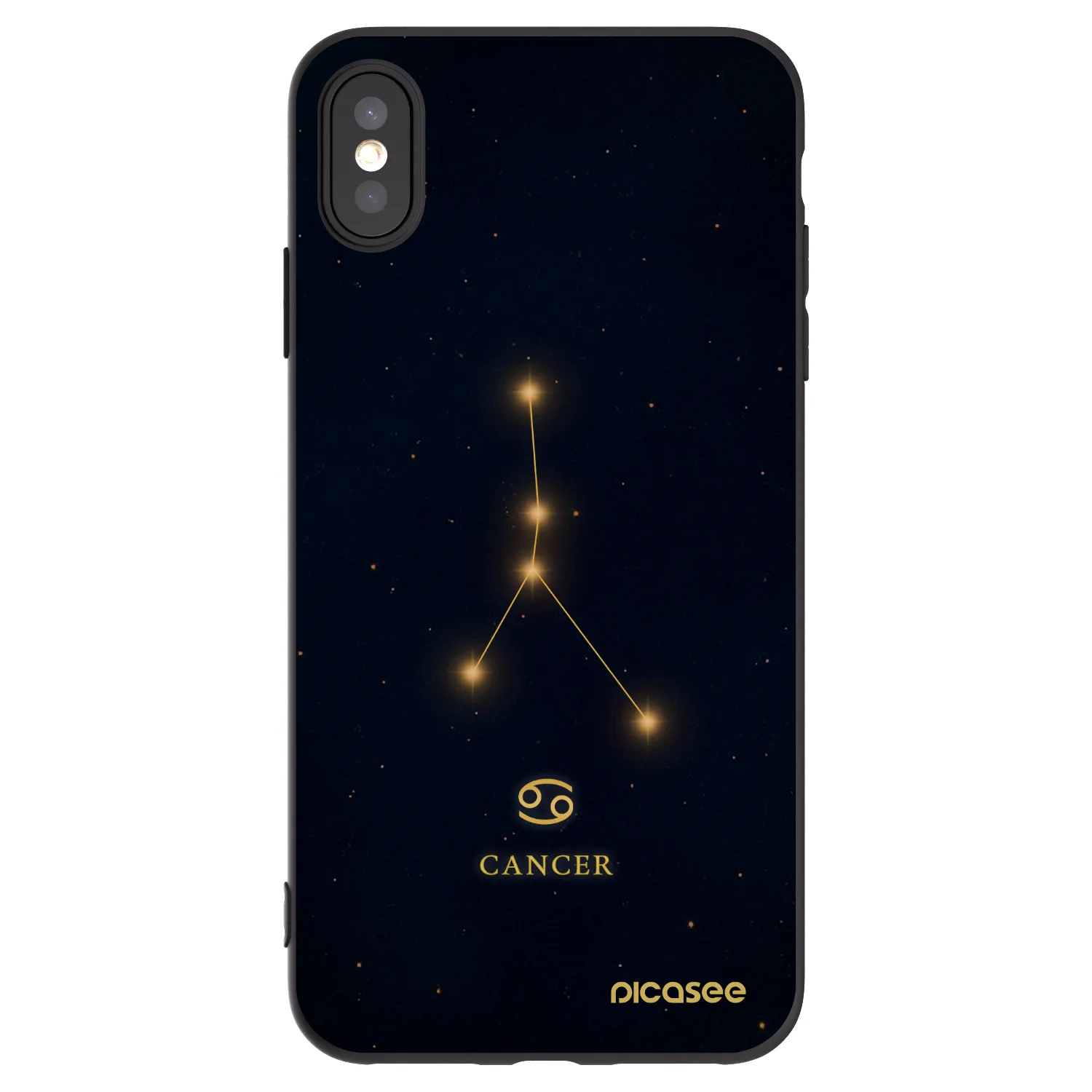 Picasee Apple iPhone XS Max Hülle - Schwarzes Silikon - CANCER