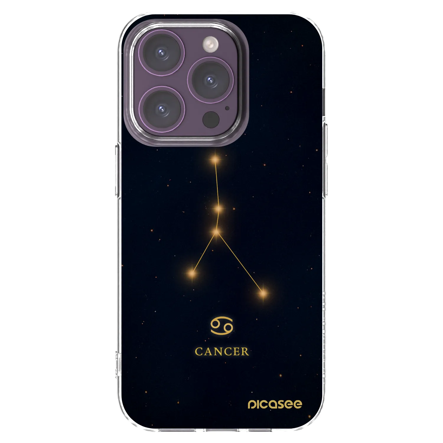 Picasee Apple iPhone 14 Pro Hülle - Transparentes Silikon - CANCER