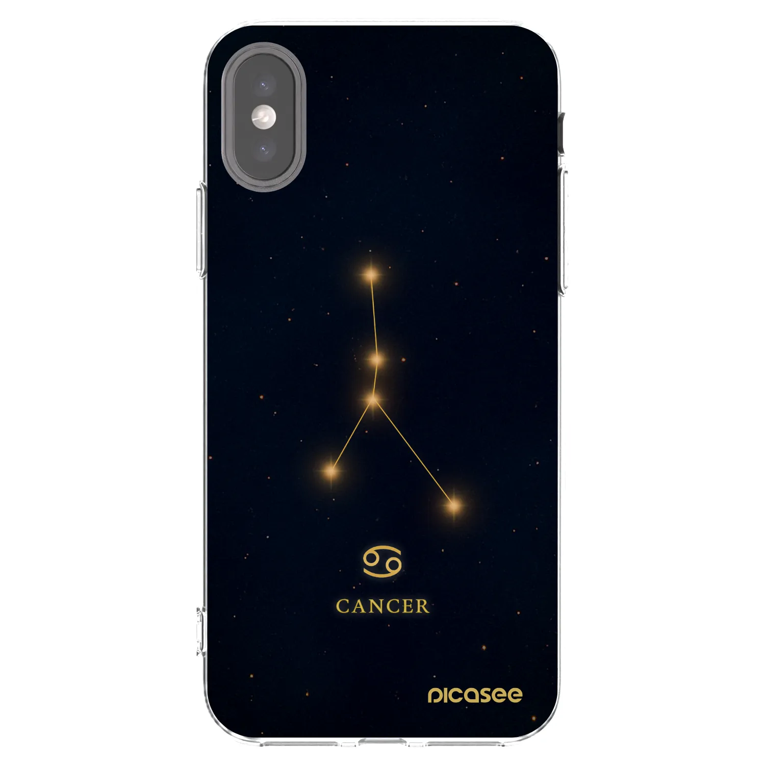 Picasee Apple iPhone X/XS Hülle - Transparentes Silikon - CANCER