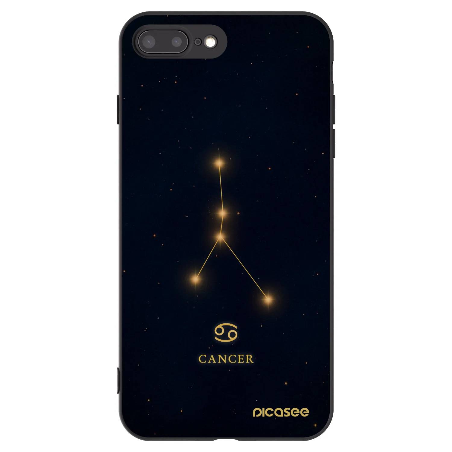 Picasee Apple iPhone 8 Plus Hülle - Schwarzes Silikon - CANCER