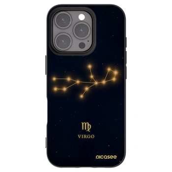 Picasee Apple iPhone 16 Pro Hülle - Schwarzes Silikon - VIRGO