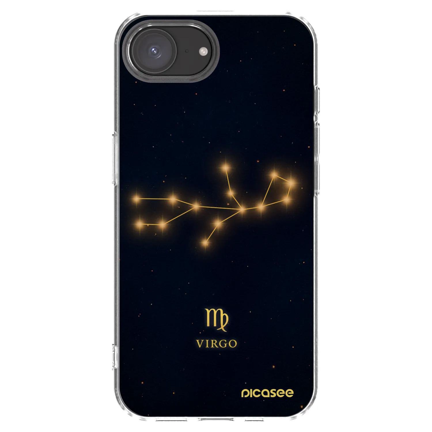 Picasee Apple iPhone 16e Hülle - Transparentes Silikon - VIRGO