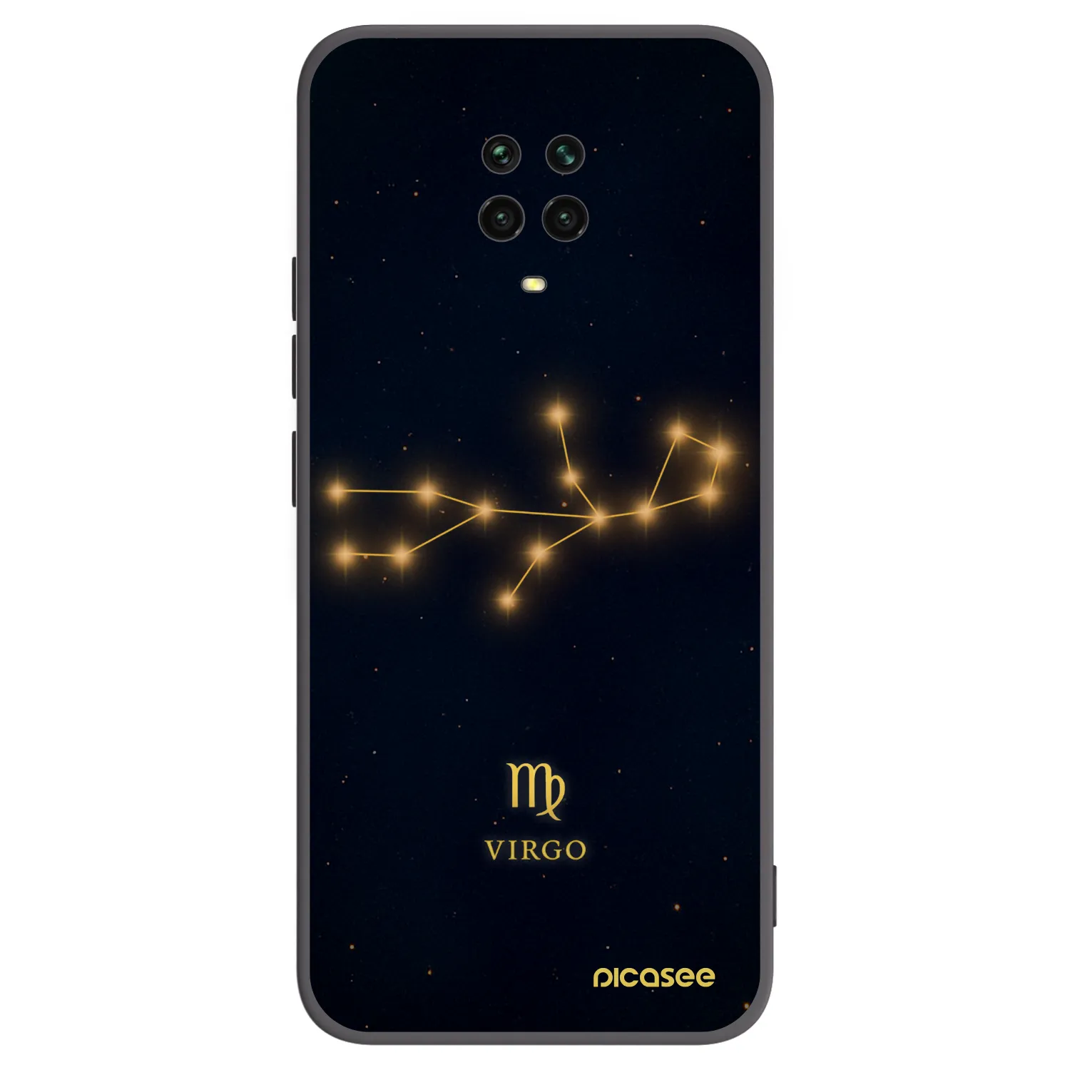 Picasee Xiaomi Redmi Note 9S Hülle - Schwarzes Silikon - VIRGO