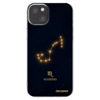 Picasee Apple iPhone 15 Plus Hülle - Transparentes Silikon - SCORPIO