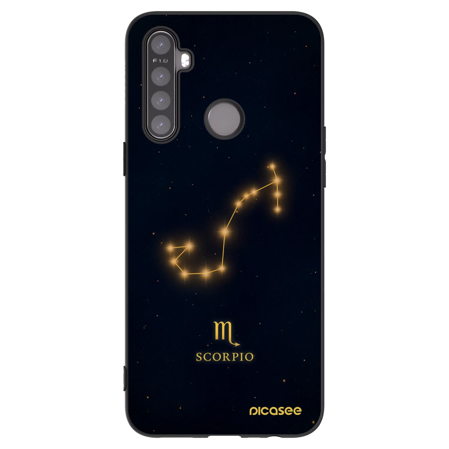 Picasee Realme 5 Hülle - Schwarzes Silikon - SCORPIO