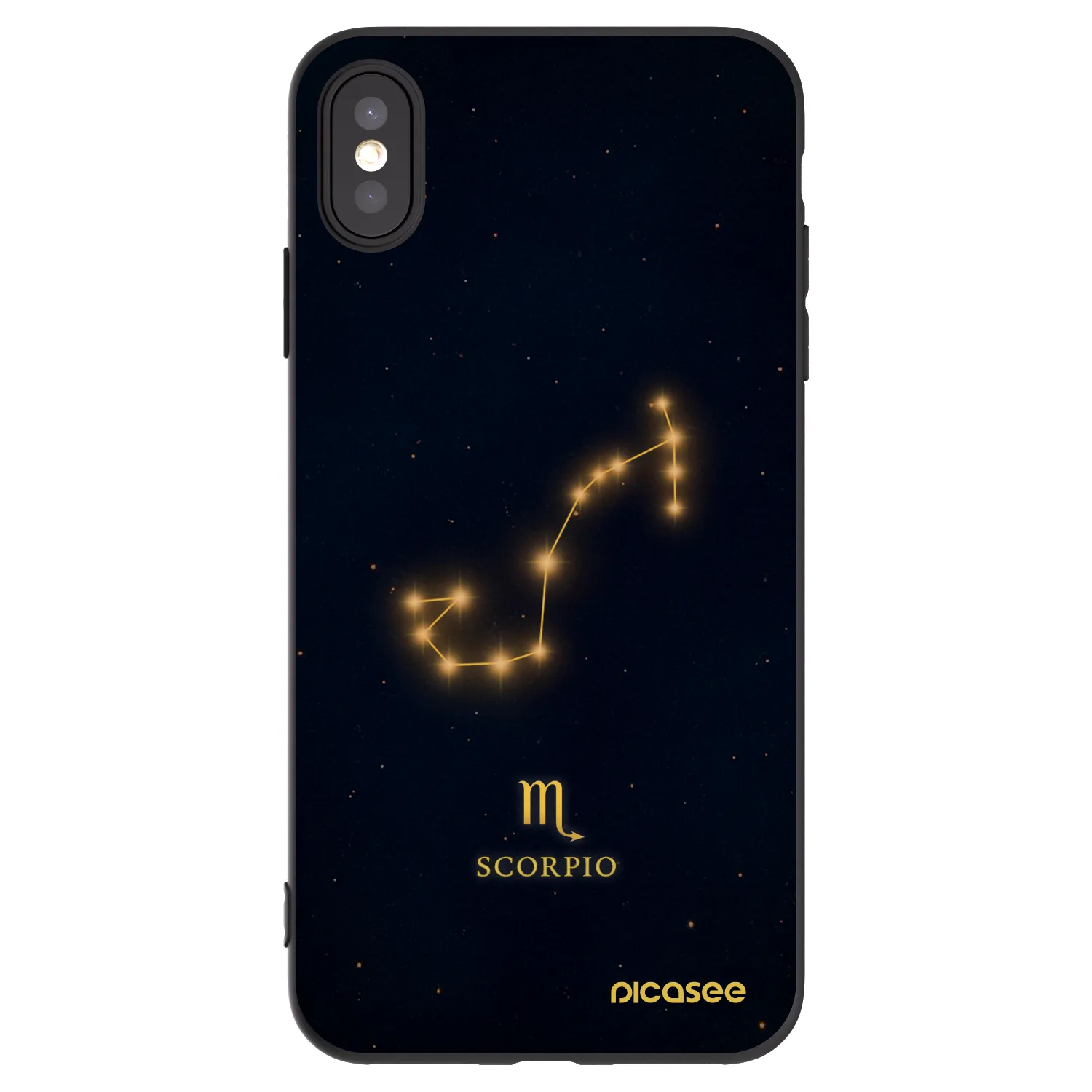 Picasee Apple iPhone XS Max Hülle - Schwarzes Silikon - SCORPIO