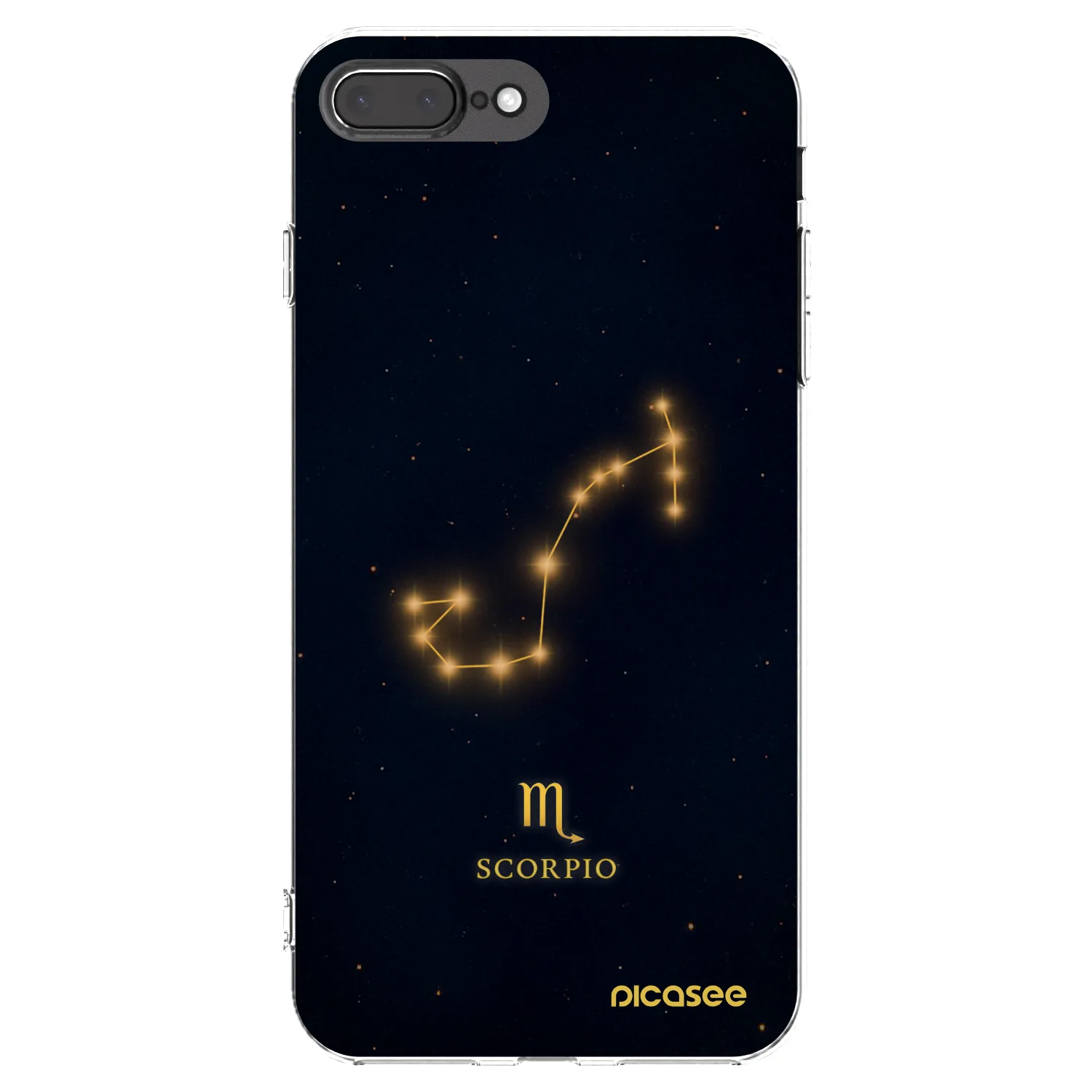 Picasee Apple iPhone 8 Plus Hülle - Transparentes Silikon - SCORPIO