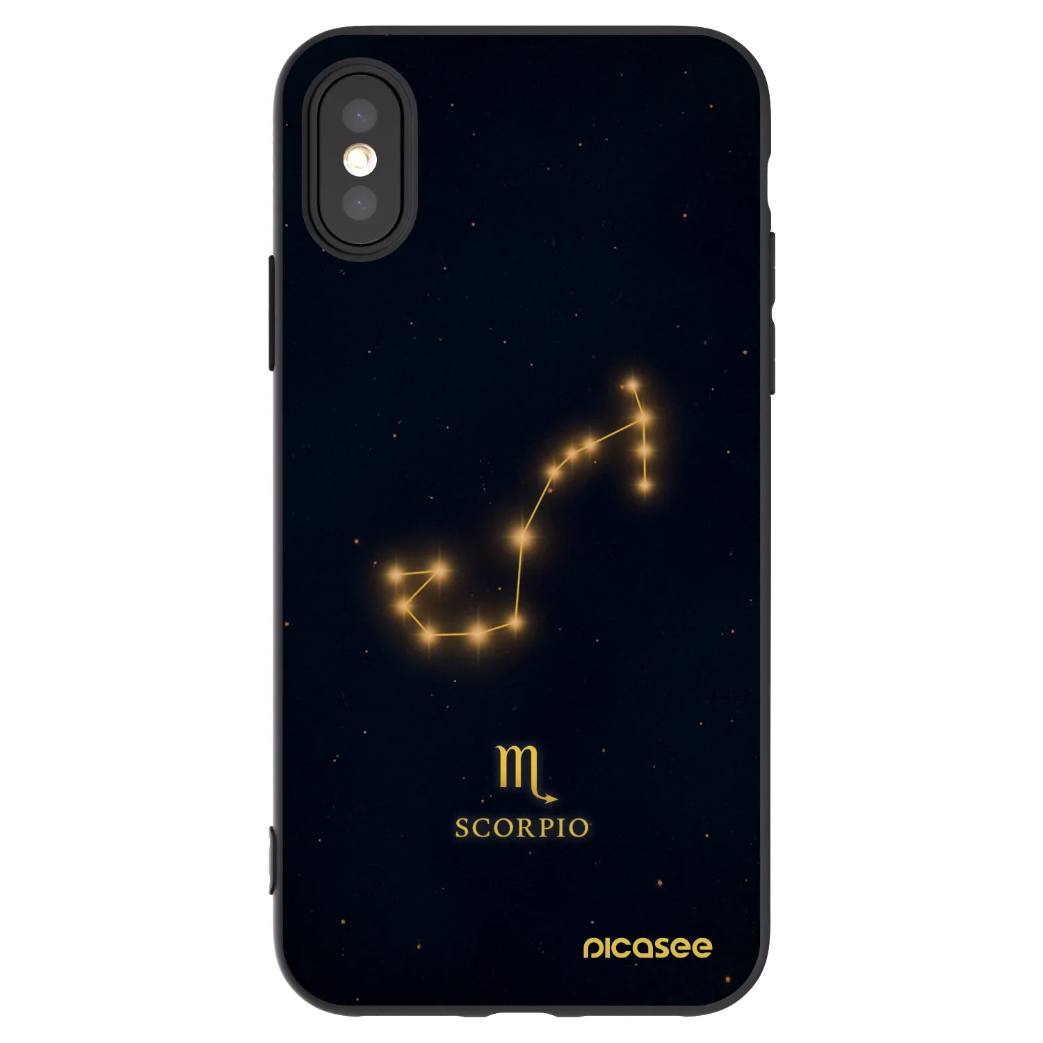 Picasee Apple iPhone X/XS Hülle - Schwarzes Silikon - SCORPIO