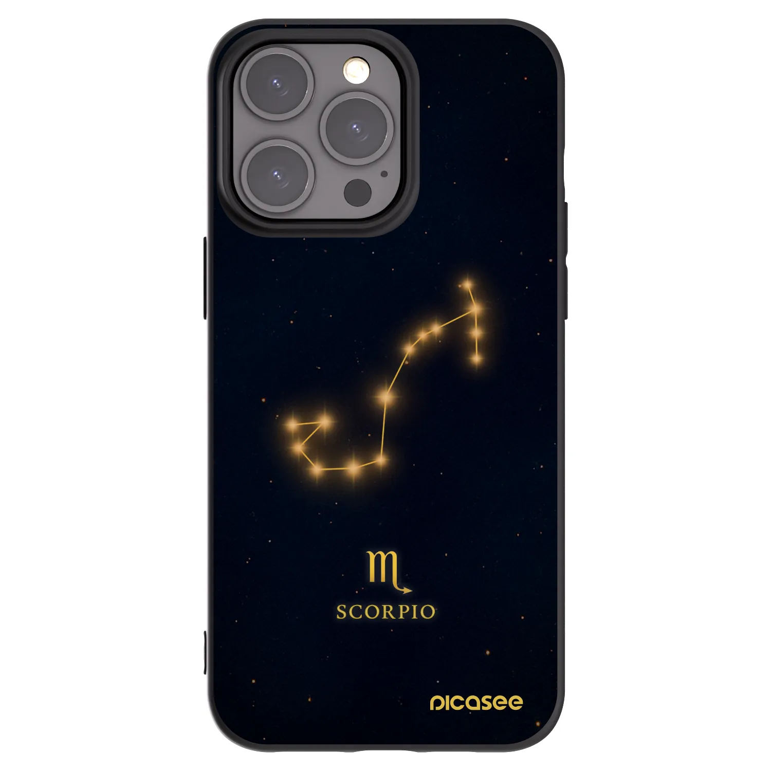 Picasee Apple iPhone 15 Pro Max Hülle - Schwarzes Silikon - SCORPIO