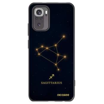Picasee Xiaomi Redmi Note 10S Hülle - Schwarzes Silikon - SAGITTARIUS