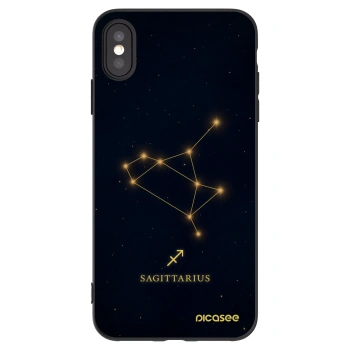 Picasee Apple iPhone XS Max Hülle - Schwarzes Silikon - SAGITTARIUS