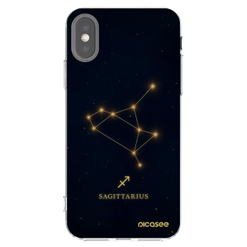 Picasee Apple iPhone X/XS Hülle - Transparentes Silikon - SAGITTARIUS