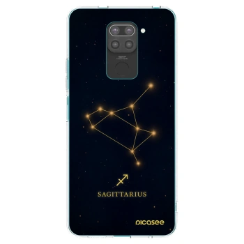 Picasee Xiaomi Redmi Note 9 Hülle - Schwarzes Silikon - SAGITTARIUS