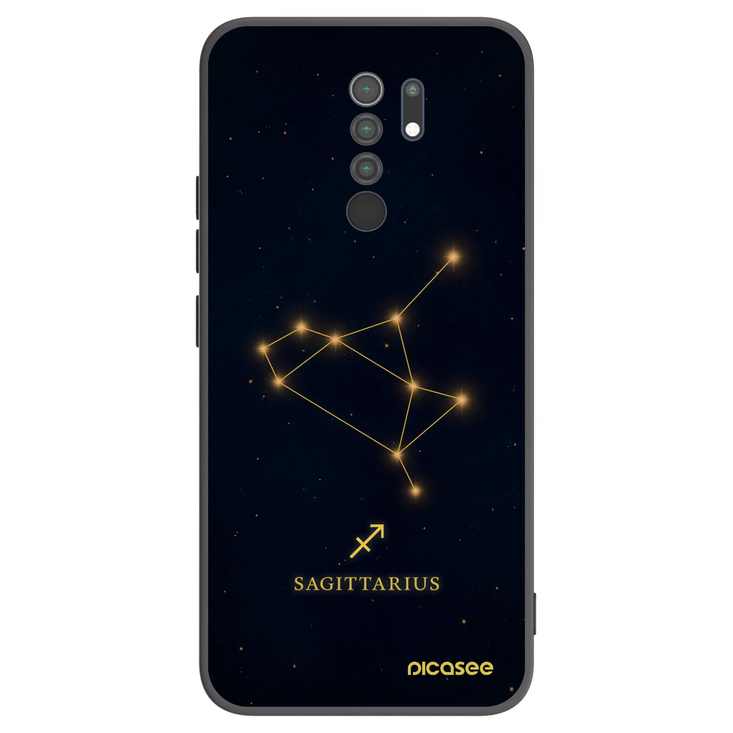 Picasee Xiaomi Redmi 9 Hülle - Schwarzes Silikon - SAGITTARIUS