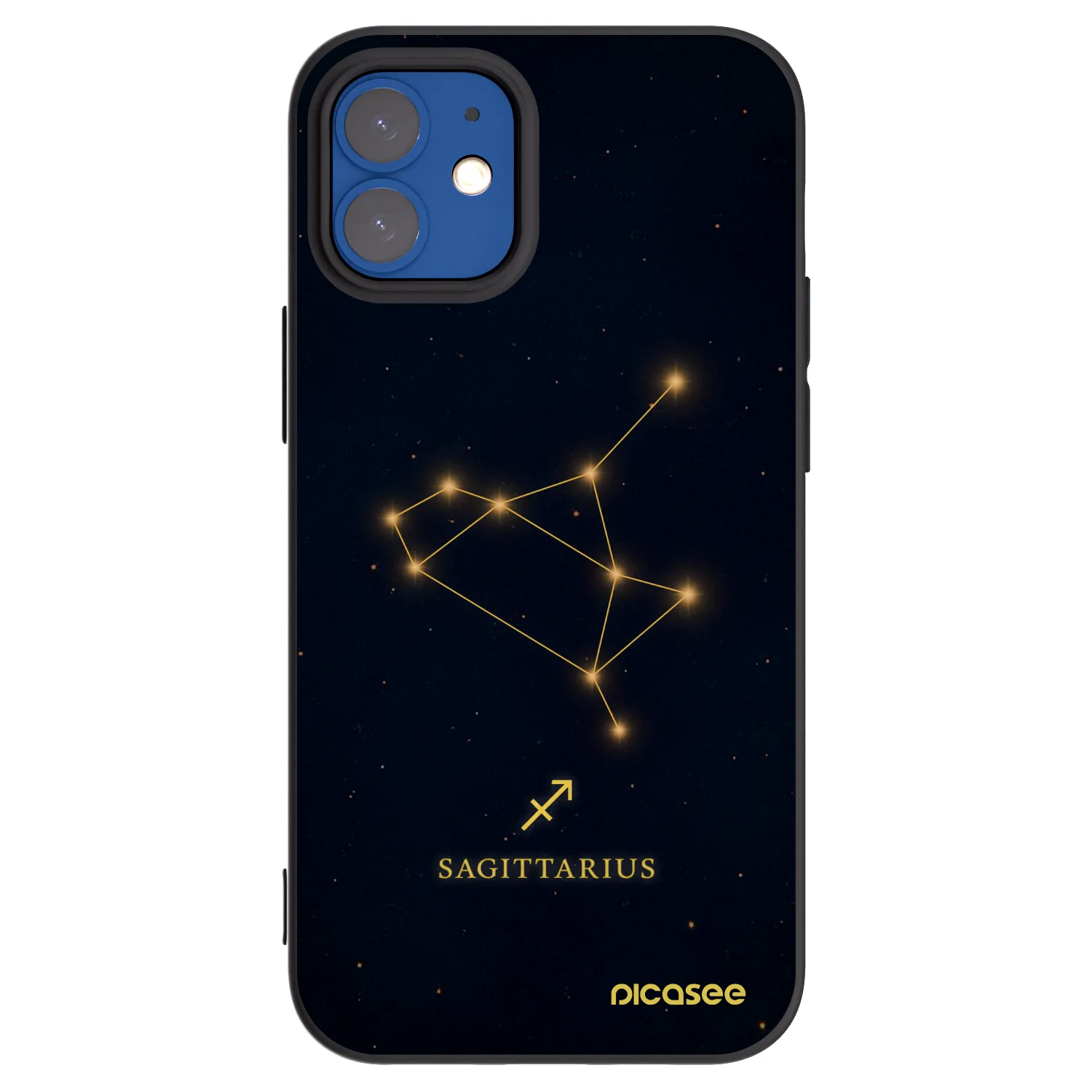 Picasee Apple iPhone 12 mini Hülle - Schwarzes Silikon - SAGITTARIUS