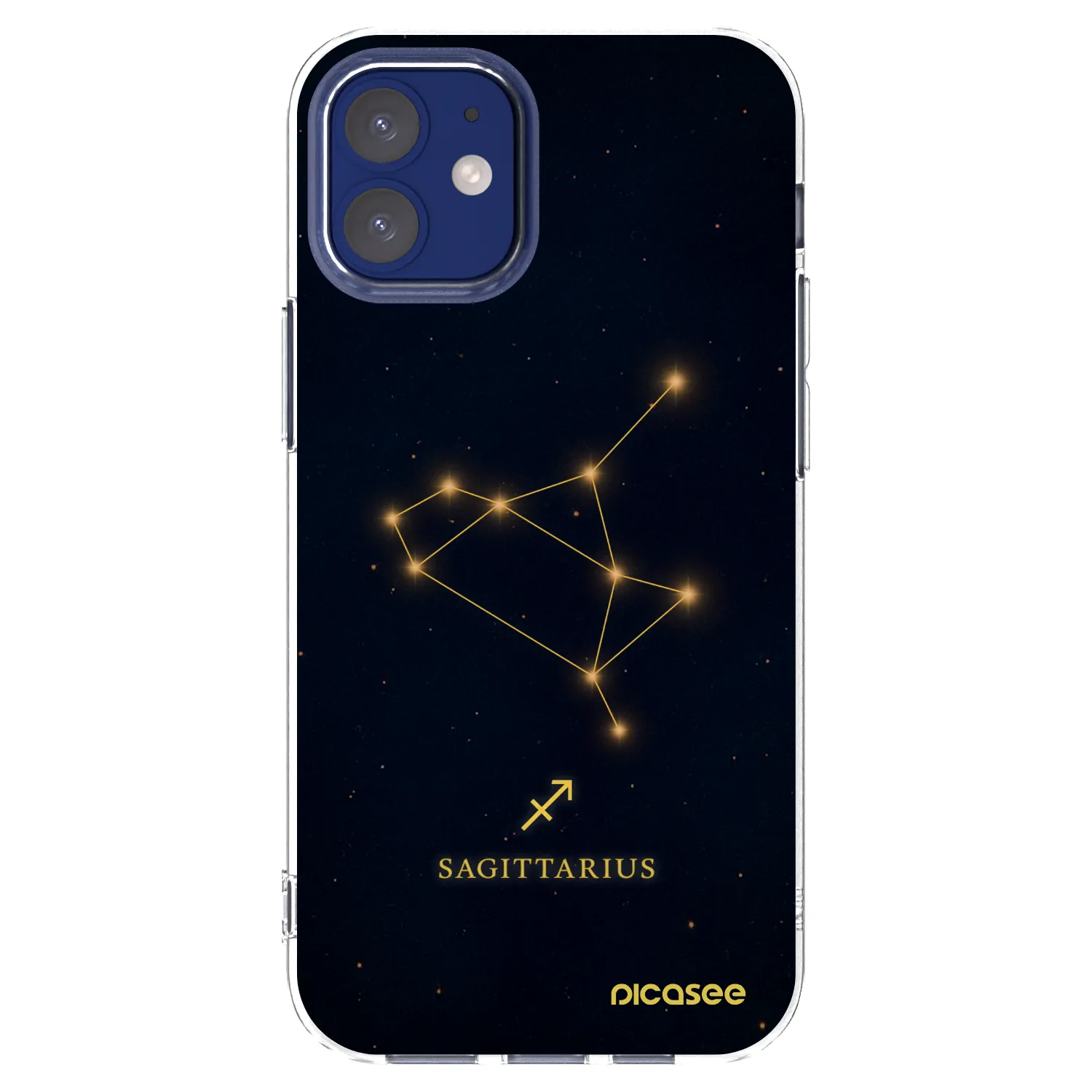 Picasee Apple iPhone 12 mini Hülle - Transparentes Silikon - SAGITTARIUS