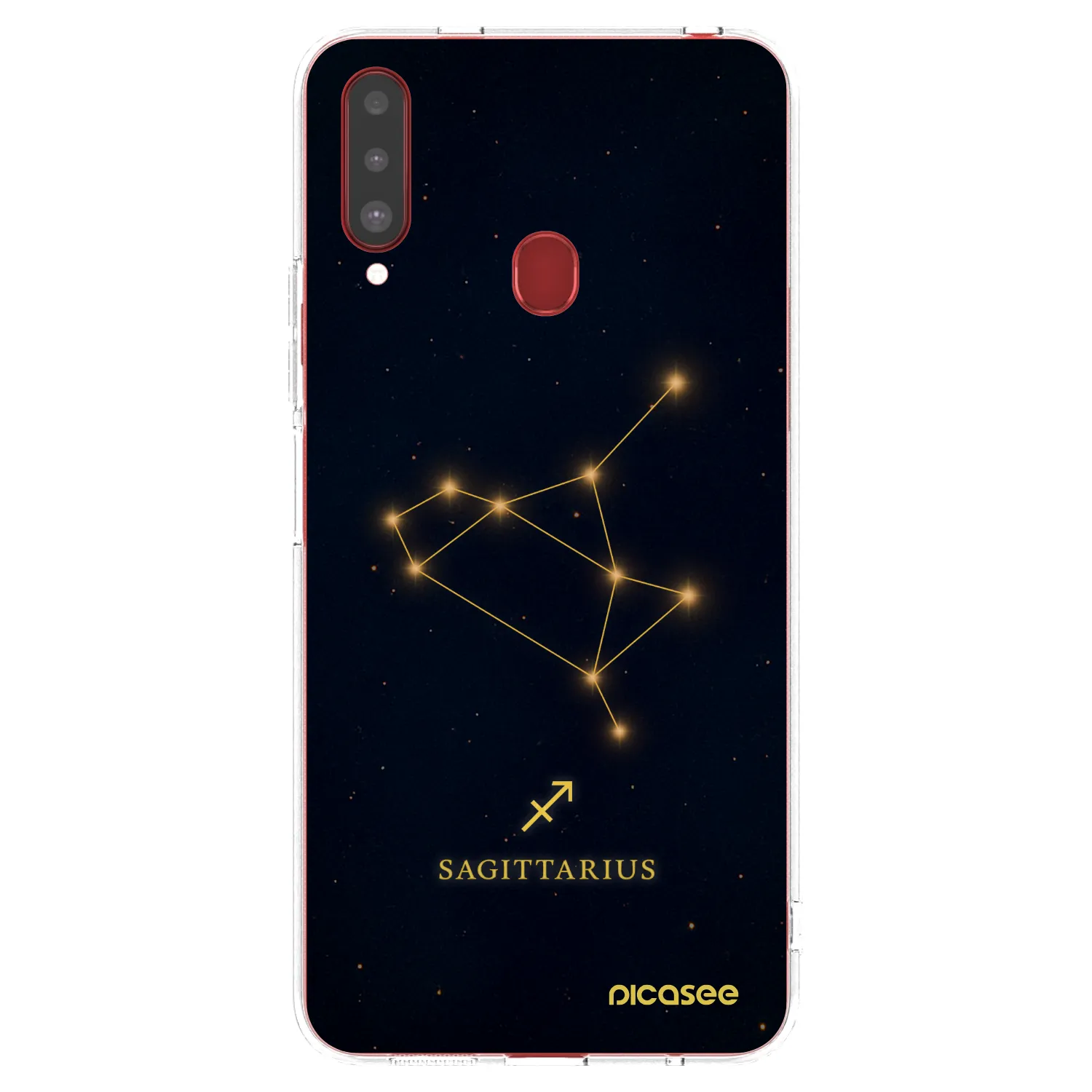 Picasee Samsung Galaxy A20s Hülle - Transparentes Silikon - SAGITTARIUS