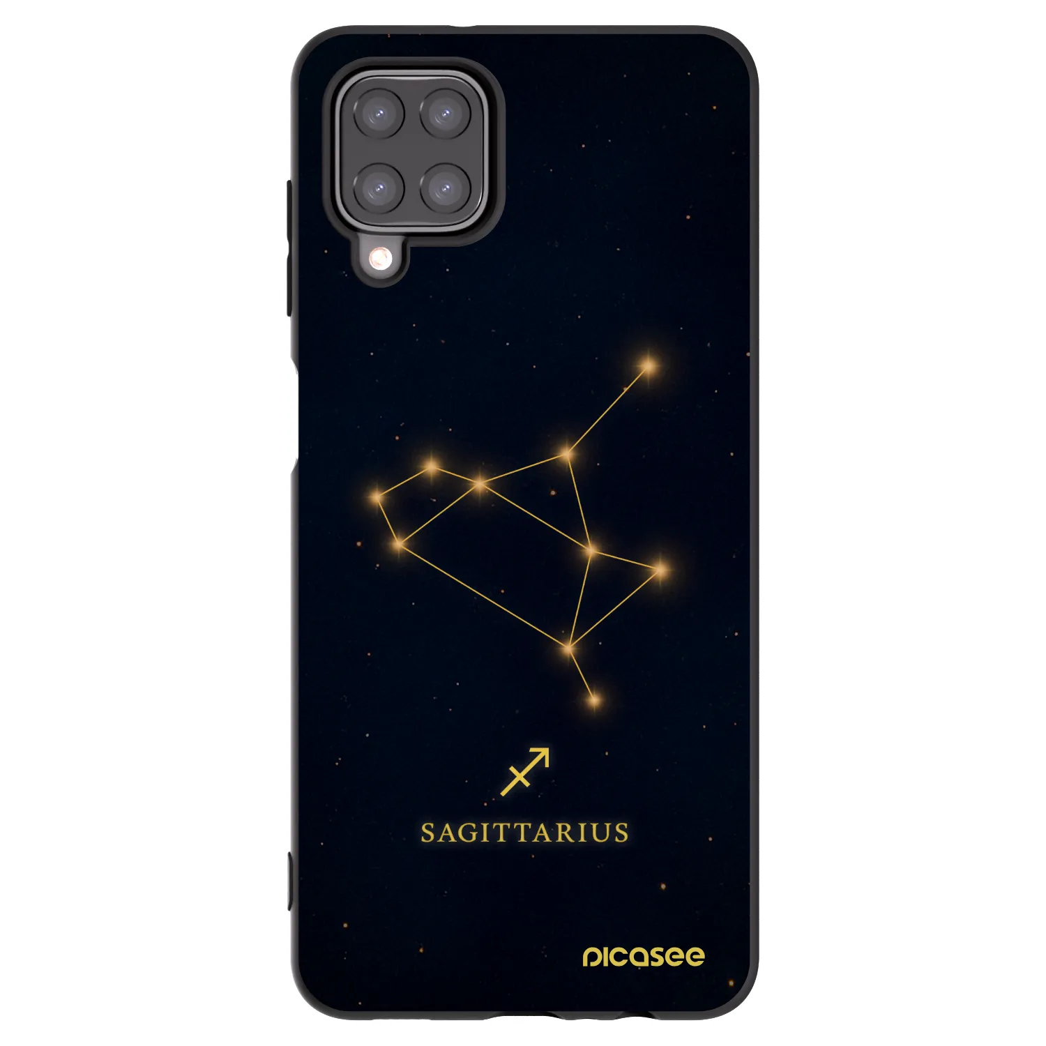 Picasee Samsung Galaxy A12 A125F Hülle - Schwarzes Silikon - SAGITTARIUS