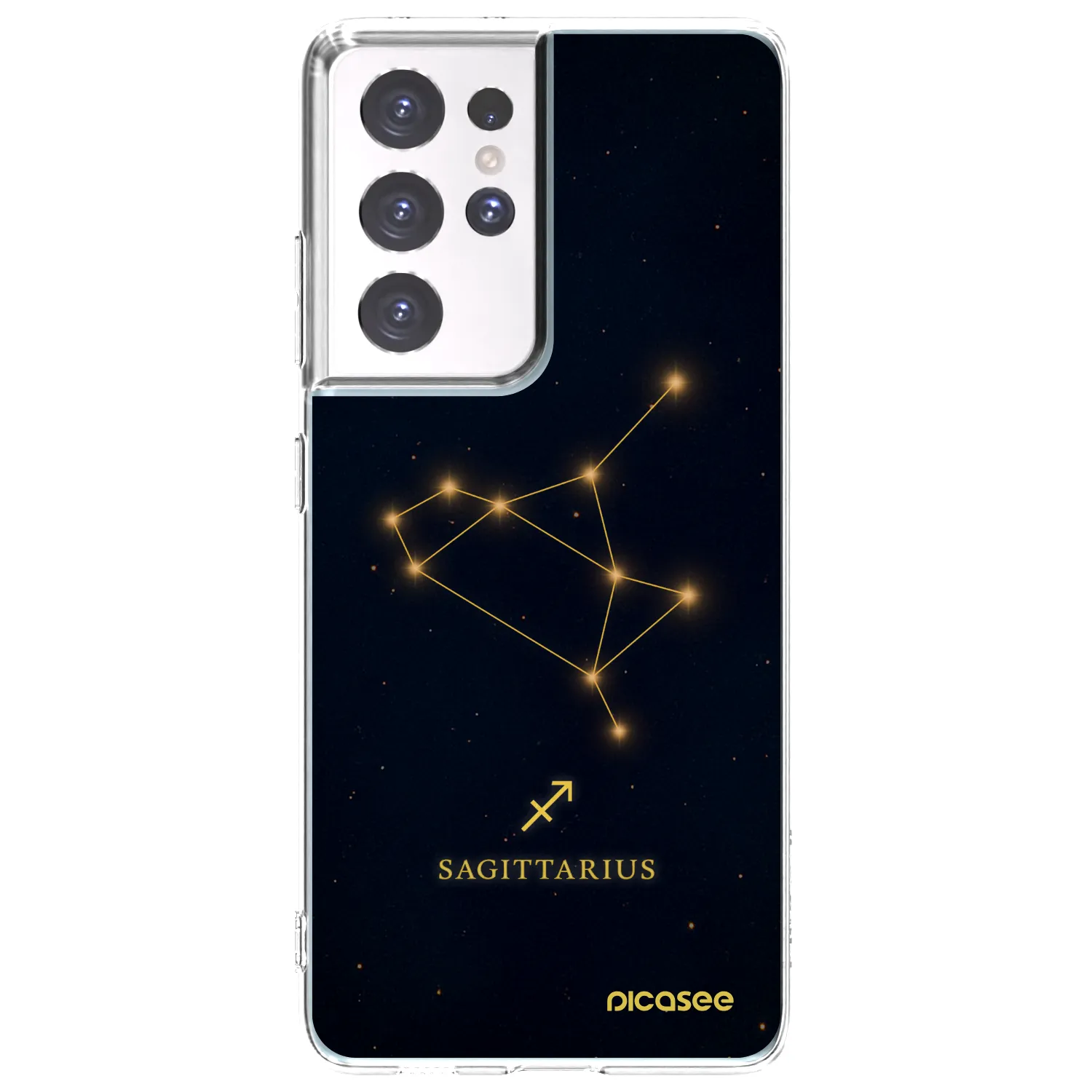 Picasee Samsung Galaxy S21 Ultra 5G G998B Hülle - Transparentes Silikon - SAGITTARIUS