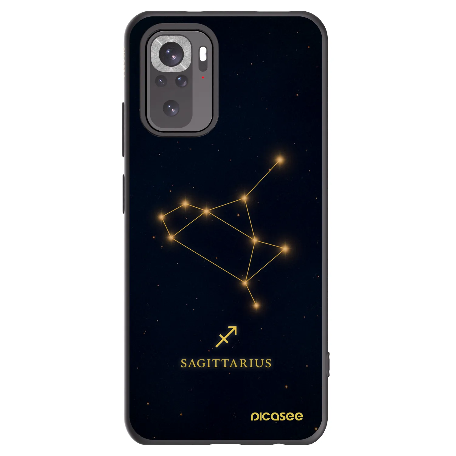 Picasee Xiaomi Redmi Note 10S Hülle - Schwarzes Silikon - SAGITTARIUS