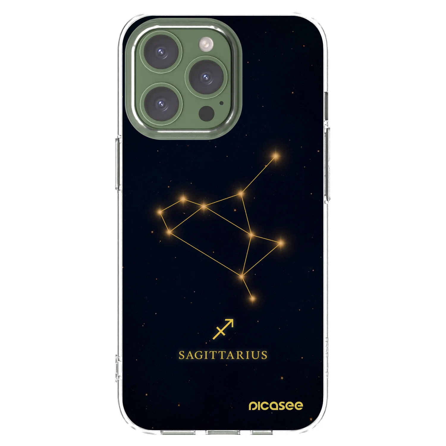 Picasee Apple iPhone 13 Pro Hülle - Transparentes Silikon - SAGITTARIUS