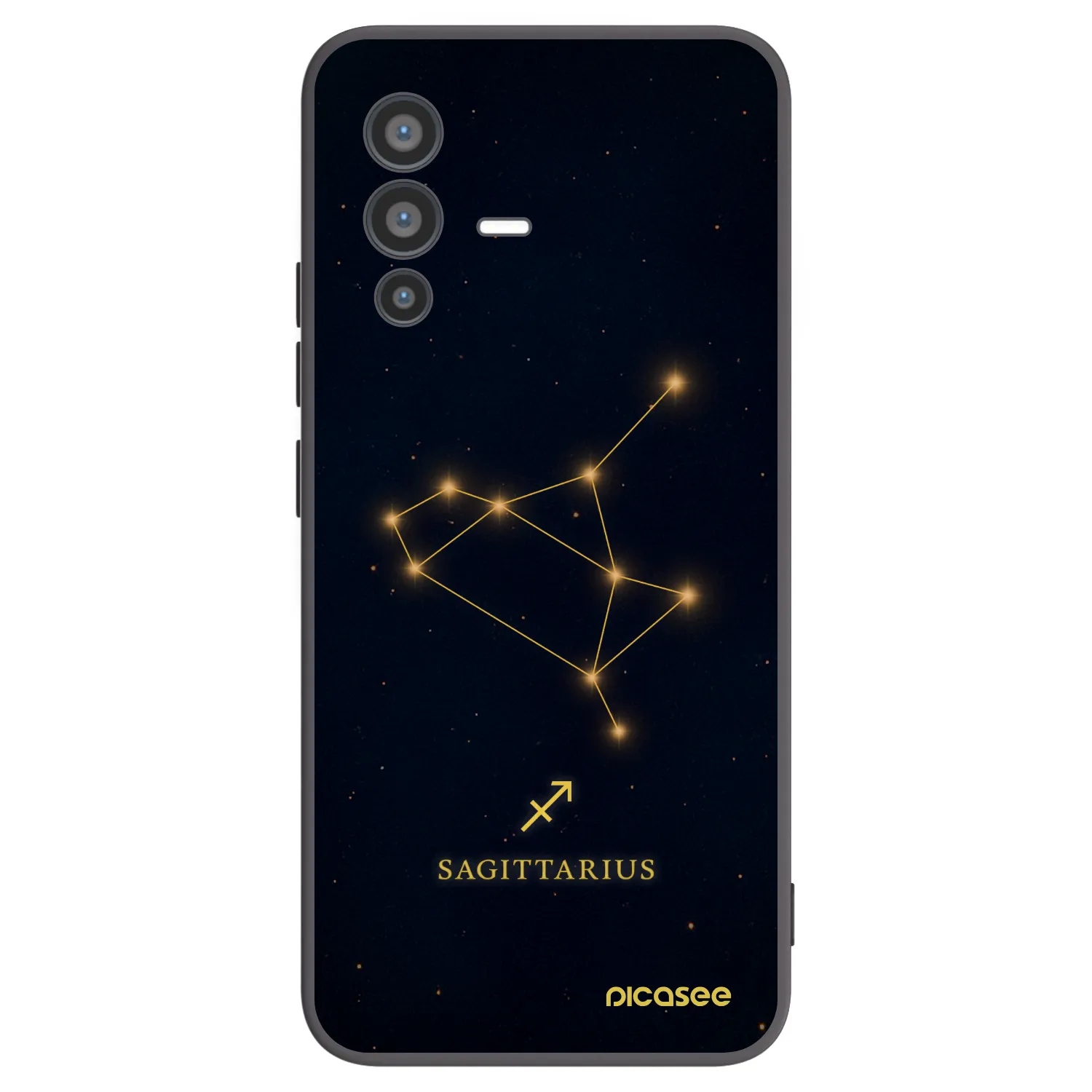 Picasee Vivo V23 5G Hülle - Schwarzes Silikon - SAGITTARIUS