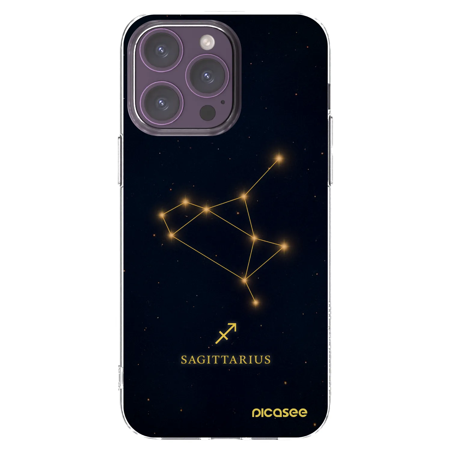 Picasee Apple iPhone 14 Pro Max Hülle - Transparentes Silikon - SAGITTARIUS