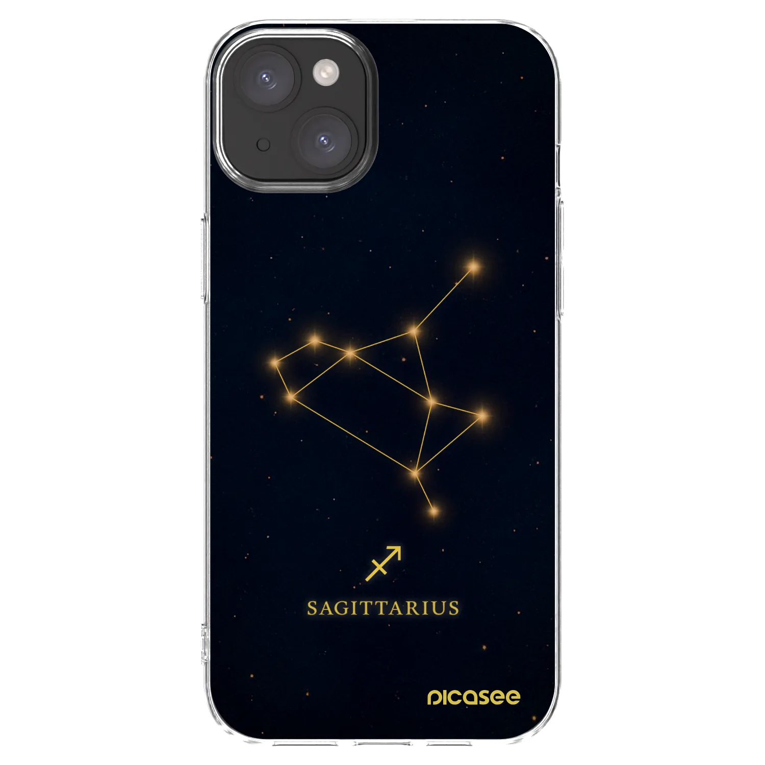 Picasee Apple iPhone 15 Plus Hülle - Transparentes Silikon - SAGITTARIUS