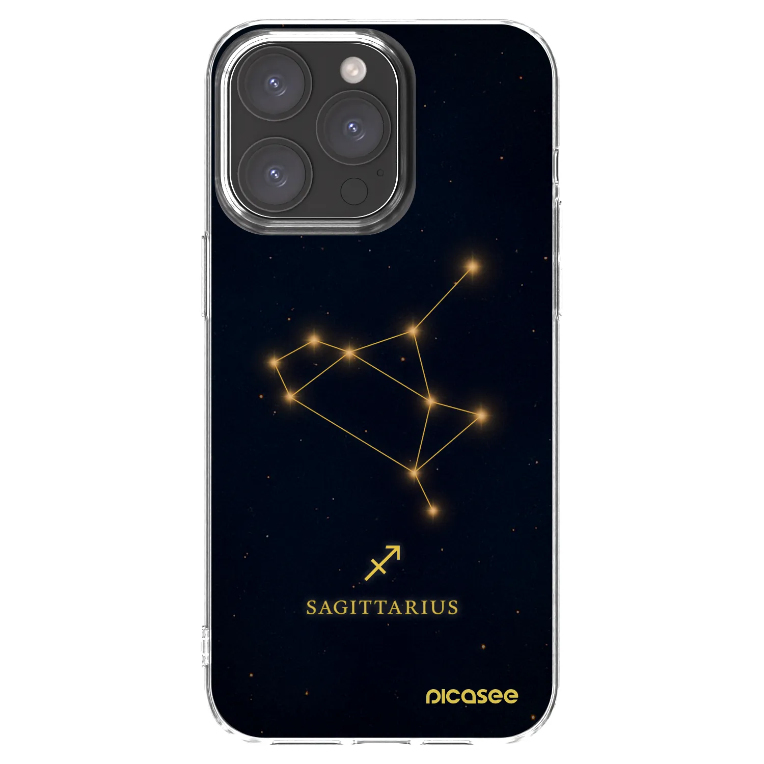 Picasee Apple iPhone 15 Pro Max Hülle - Transparentes Silikon - SAGITTARIUS