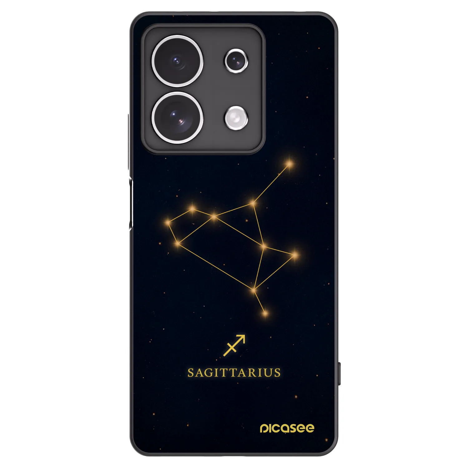 Picasee Xiaomi Redmi Note 13 4G Hülle - Schwarzes Silikon - SAGITTARIUS