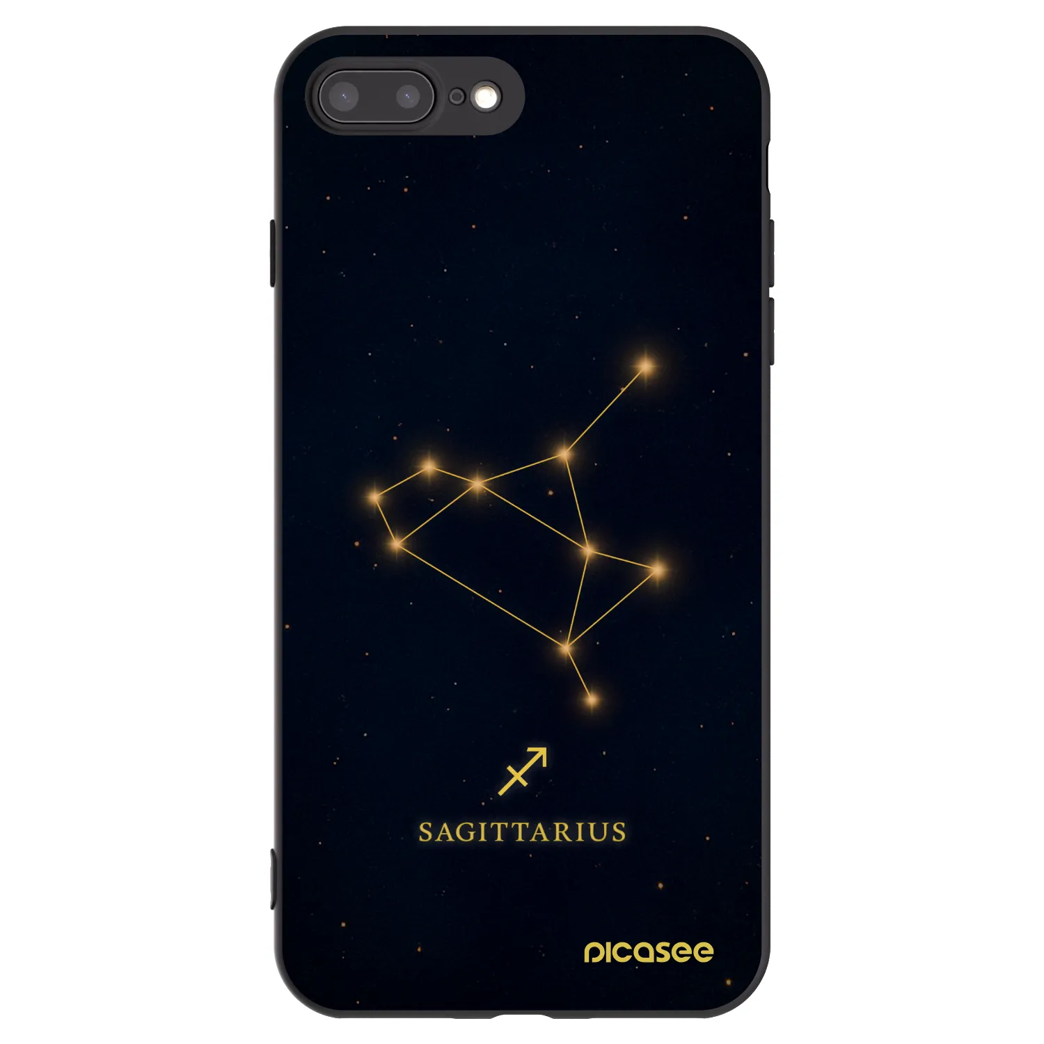 Picasee Apple iPhone 7 Plus Hülle - Schwarzes Silikon - SAGITTARIUS
