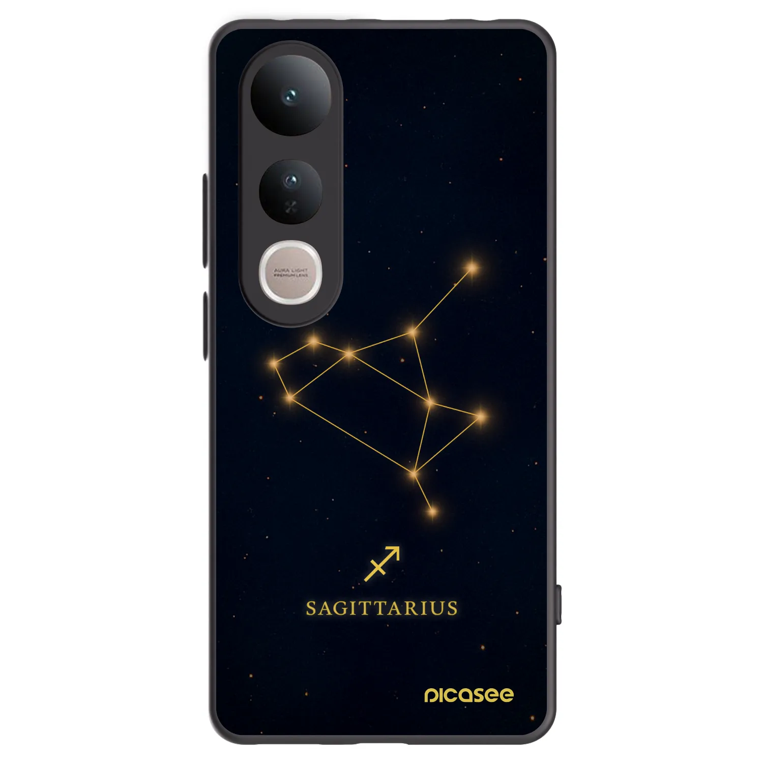 Picasee Vivo V50 Lite 5G Hülle - Schwarzes Silikon - SAGITTARIUS