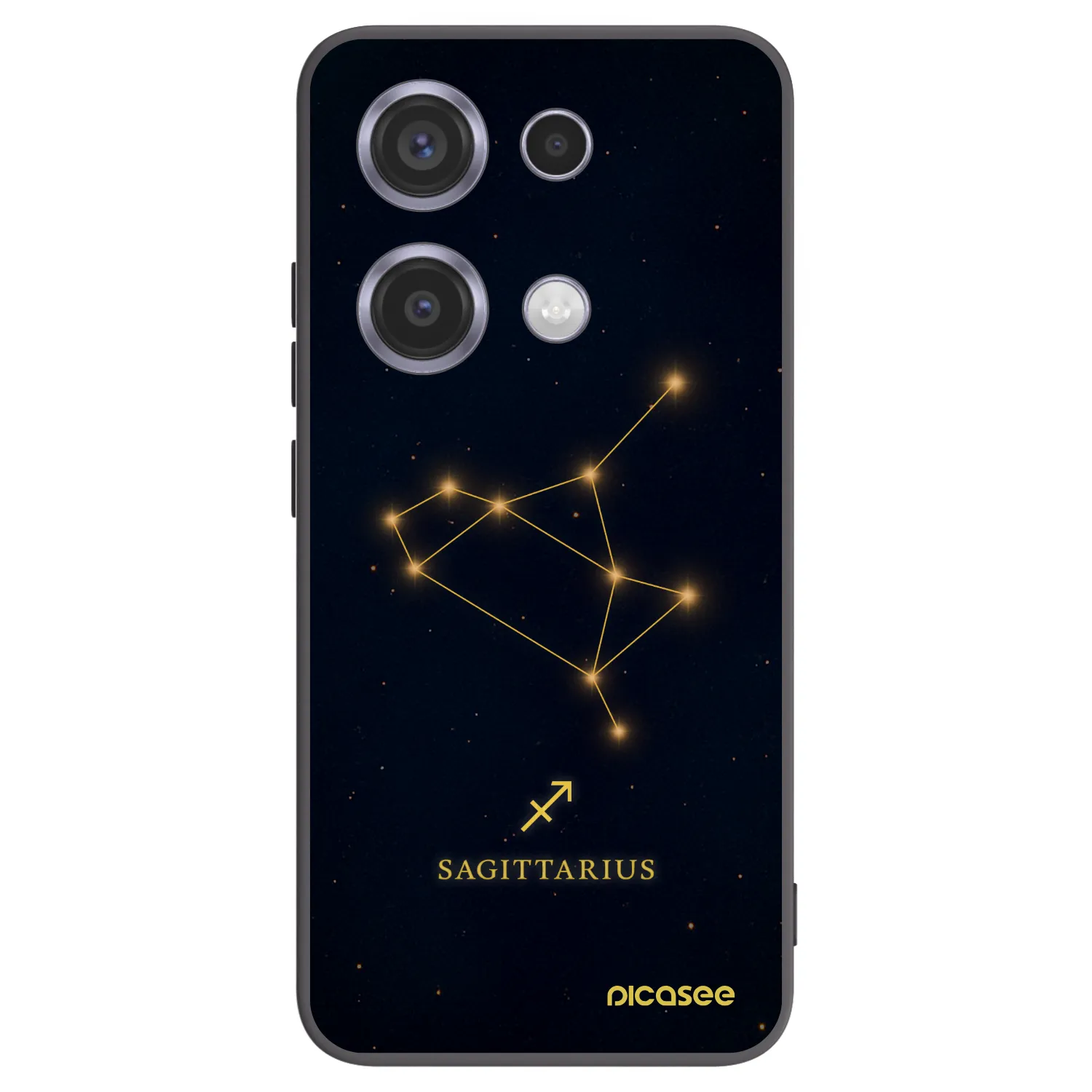 Picasee Xiaomi Redmi Note 14S Hülle - Schwarzes Silikon - SAGITTARIUS