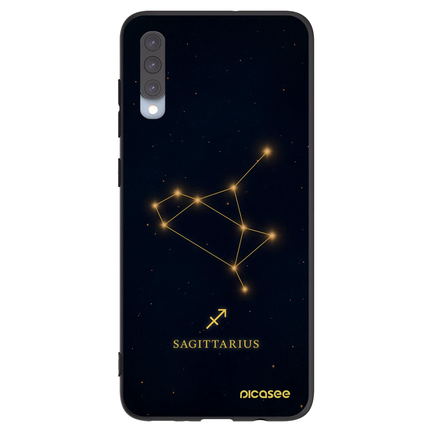 Picasee Samsung Galaxy A70 A705F Hülle - Schwarzes Silikon - SAGITTARIUS