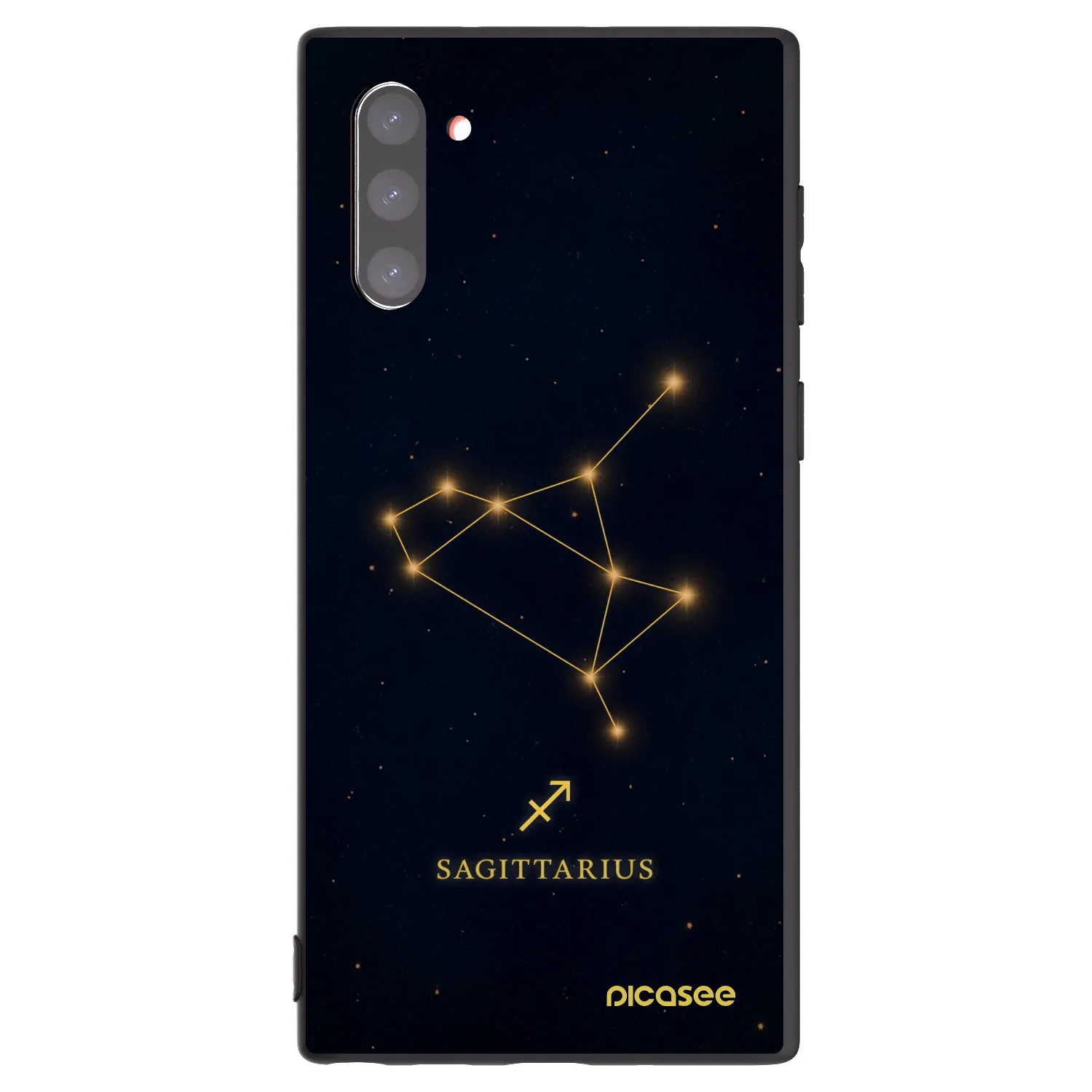 Picasee Samsung Galaxy Note 10 N970F Hülle - Schwarzes Silikon - SAGITTARIUS
