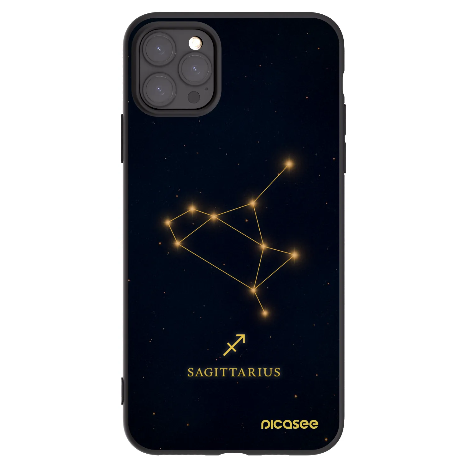 Picasee Apple iPhone 11 Pro Max Hülle - Schwarzes Silikon - SAGITTARIUS