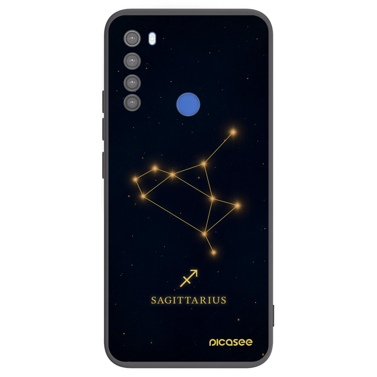 Picasee Xiaomi Redmi Note 8T Hülle - Schwarzes Silikon - SAGITTARIUS