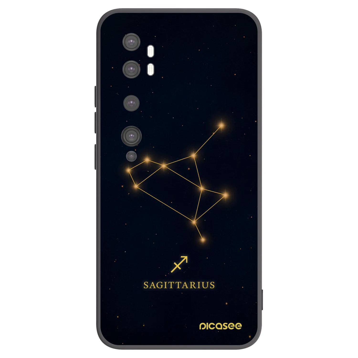Picasee Xiaomi Mi Note 10 (Pro) Hülle - Schwarzes Silikon - SAGITTARIUS