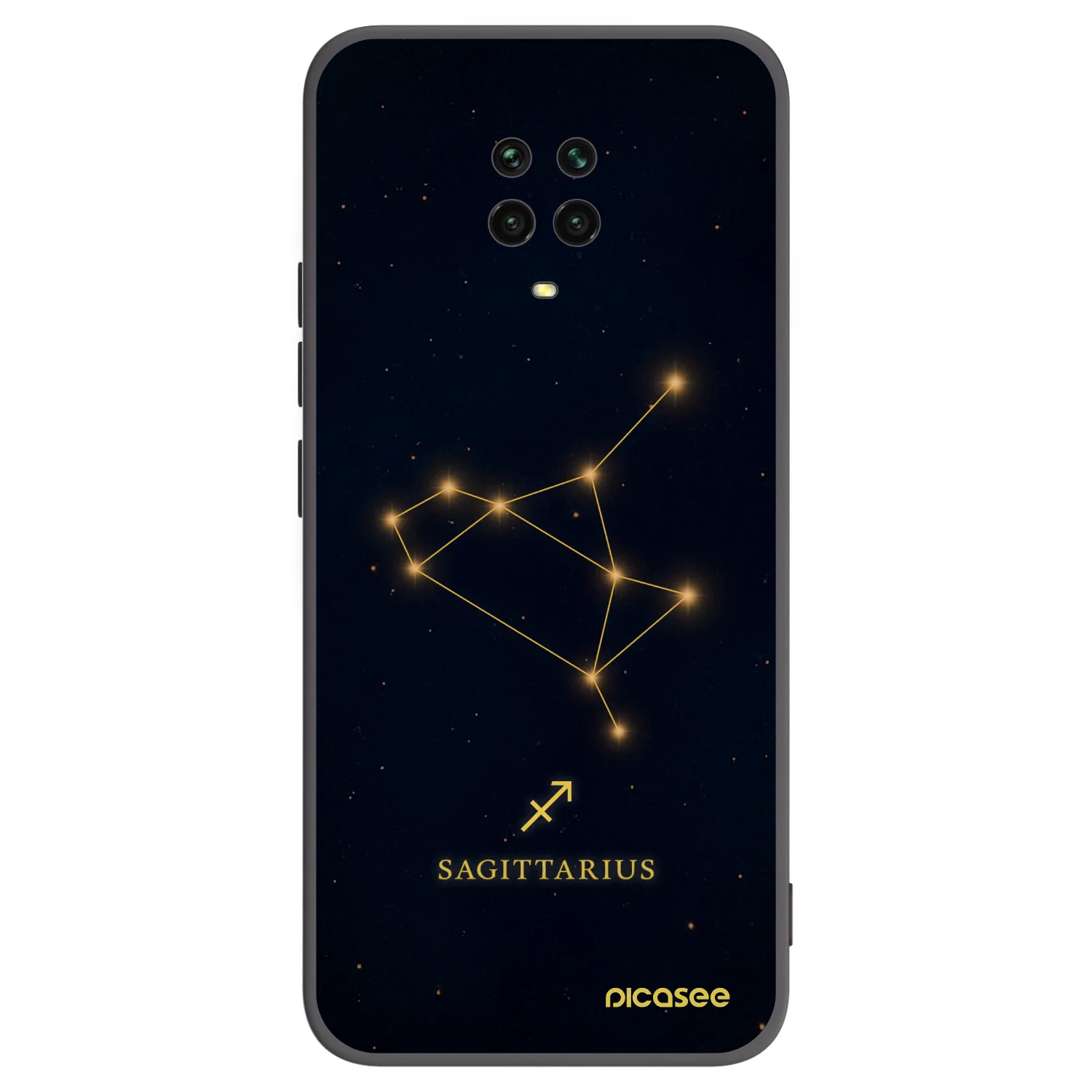 Picasee Xiaomi Redmi Note 9 Pro Hülle - Schwarzes Silikon - SAGITTARIUS
