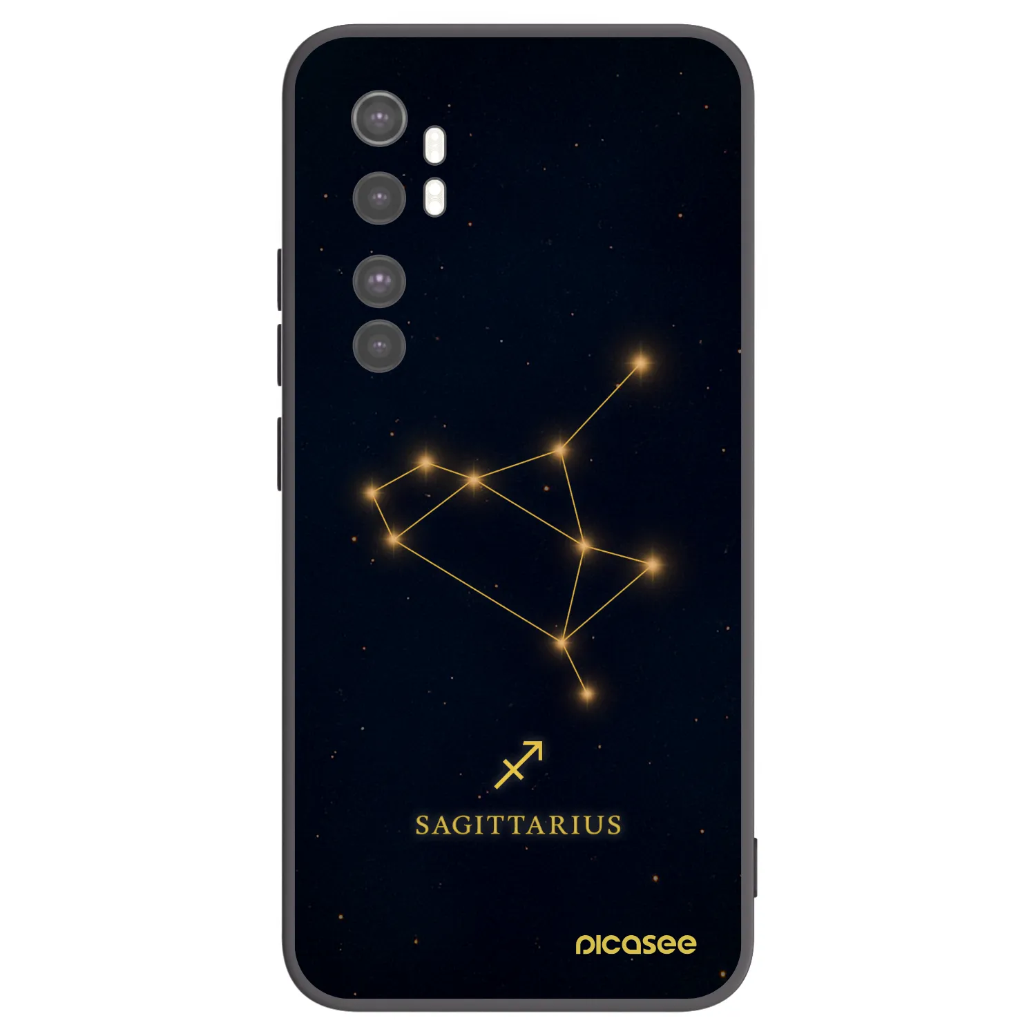 Picasee Xiaomi Mi Note 10 Lite Hülle - Schwarzes Silikon - SAGITTARIUS