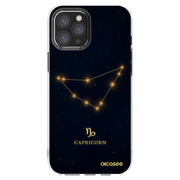 Picasee Apple iPhone 12 Pro Max Hülle - Transparentes Silikon - CAPRICORN