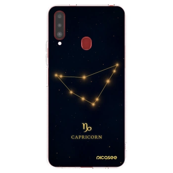 Picasee Samsung Galaxy A20s Hülle - Transparentes Silikon - CAPRICORN